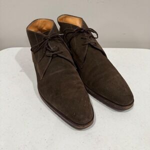 Gravati Mens 10 Dark Brown Suede Chukka Boots Handmade Italy Vibram